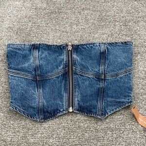 Reformation Ena Bustier Denim Top size 6